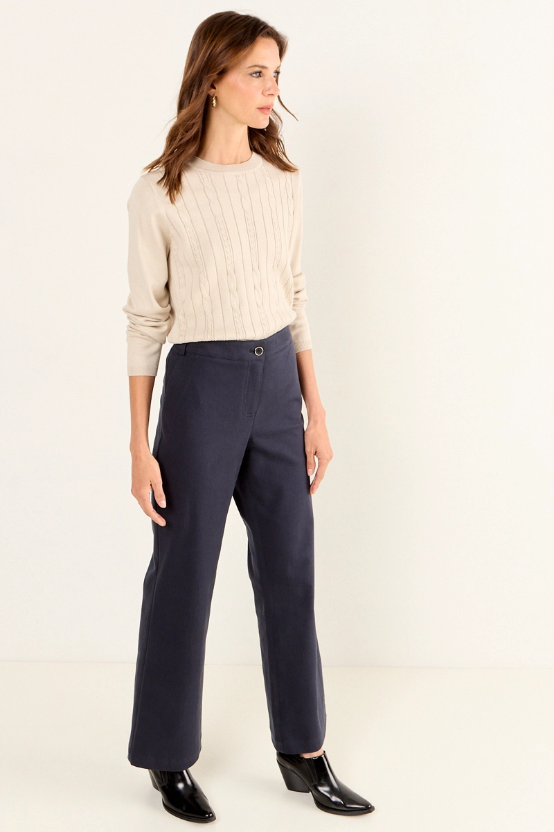 PANTALON FLARE AZUL MUJER MAGRIFFE - 4