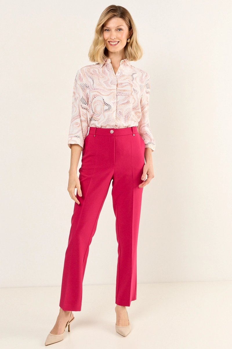 PANTALON FORMAL CORTE PRETINA FUCSIA MUJER MAGRIFFE - 1