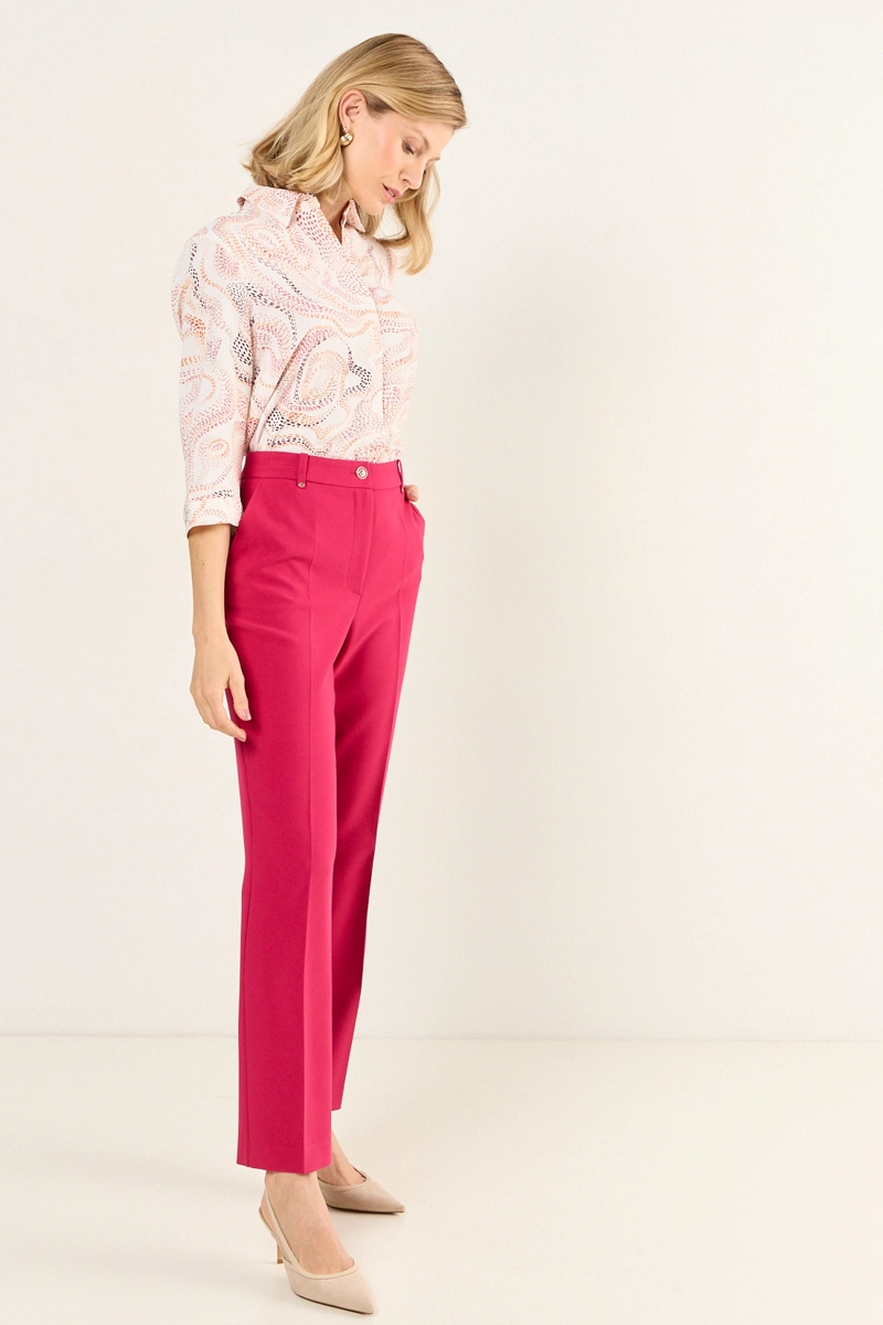 PANTALON FORMAL CORTE PRETINA FUCSIA MUJER MAGRIFFE - 5
