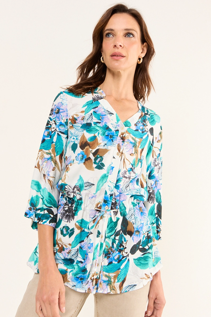 BLUSA ESTAMPADA LAZO CRUDO MUJER MAGRIFFE - 1