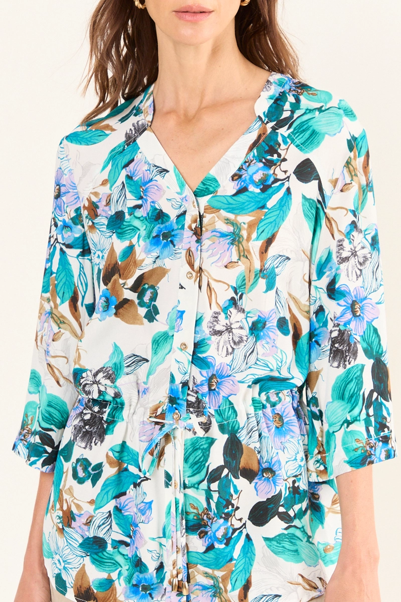 BLUSA ESTAMPADA LAZO CRUDO MUJER MAGRIFFE - 2
