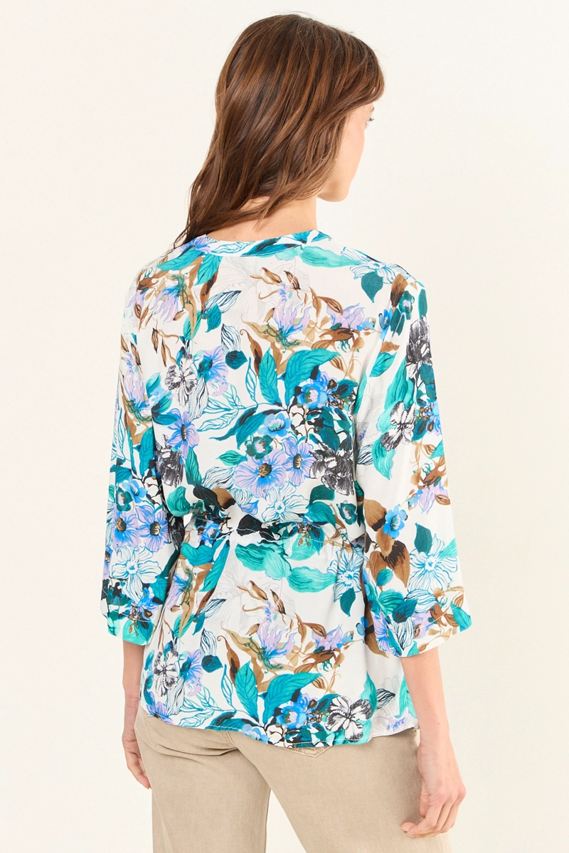 BLUSA ESTAMPADA LAZO CRUDO MUJER MAGRIFFE - 4
