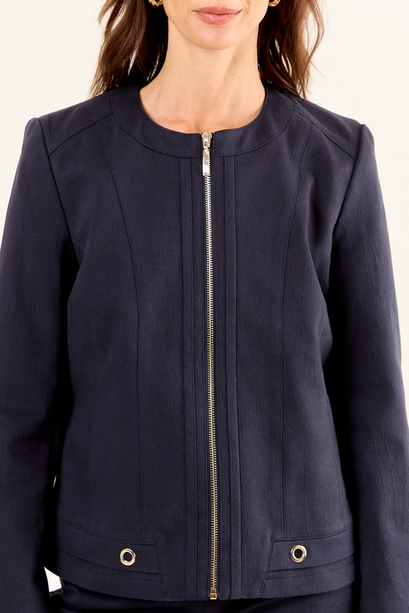 CASACA CUELLO REDONDO AZUL MUJER MAGRIFFE - 2