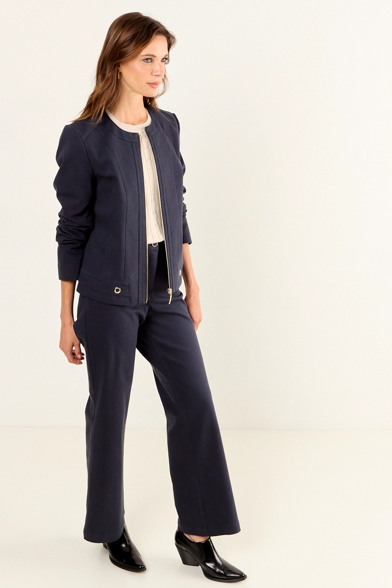 CASACA CUELLO REDONDO AZUL MUJER MAGRIFFE - 5
