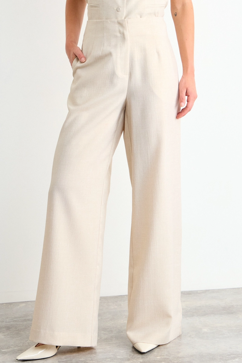 PANTALON LISO BEIGE MUJER IO - 2