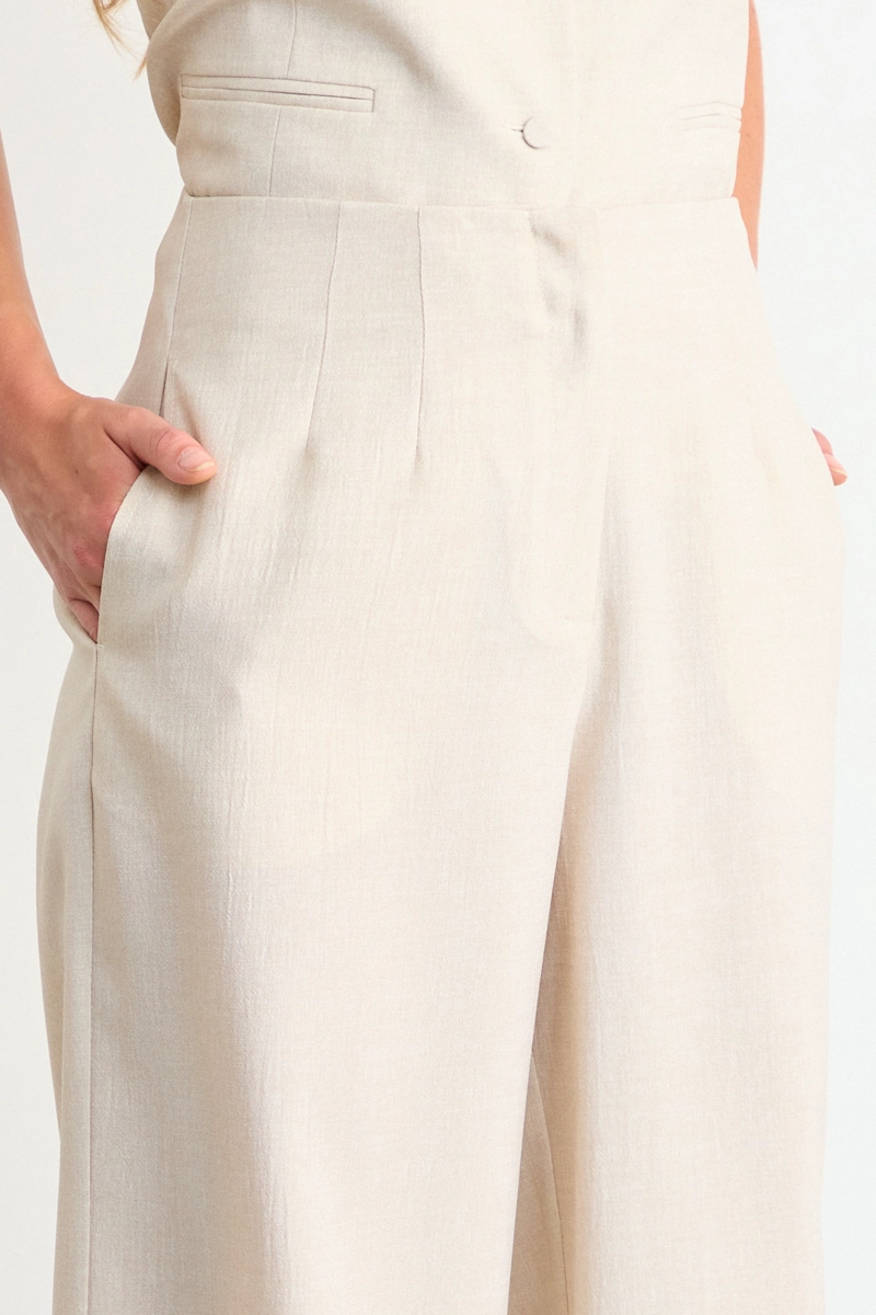 PANTALON LISO BEIGE MUJER IO - 3