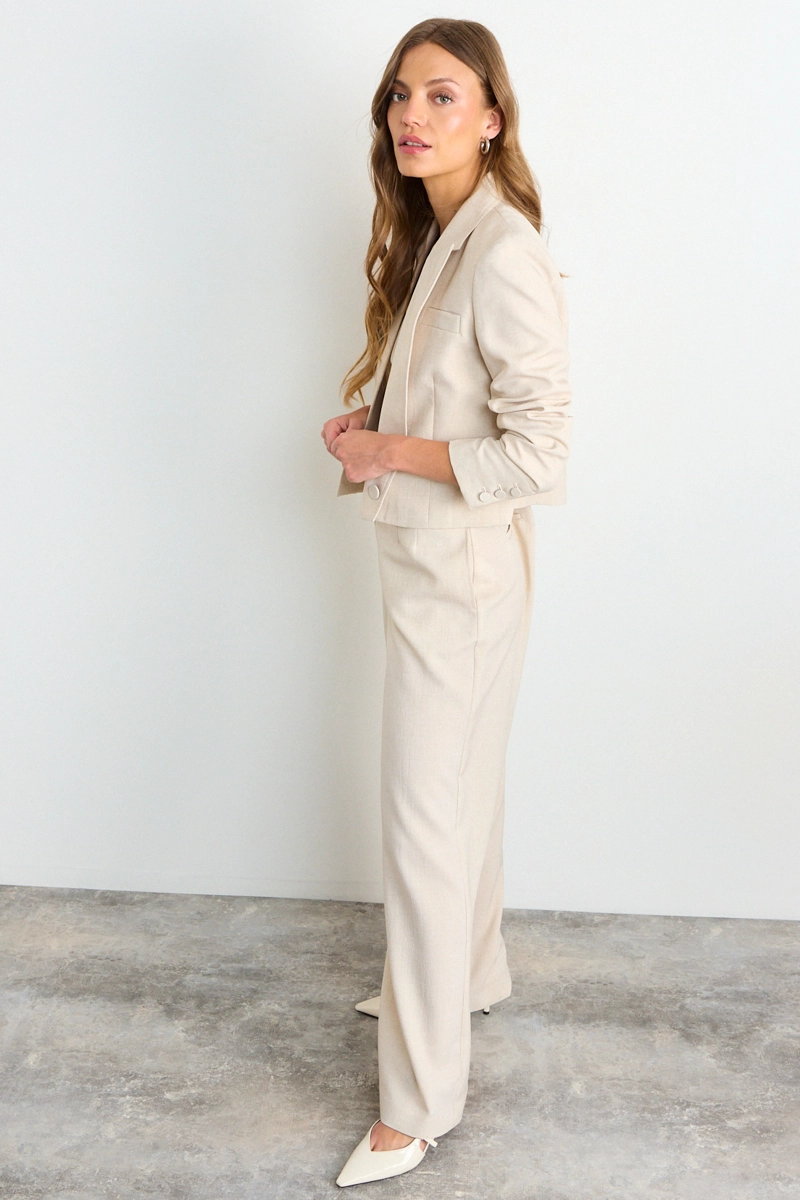 BLAZER LISO BEIGE MUJER IO - 4
