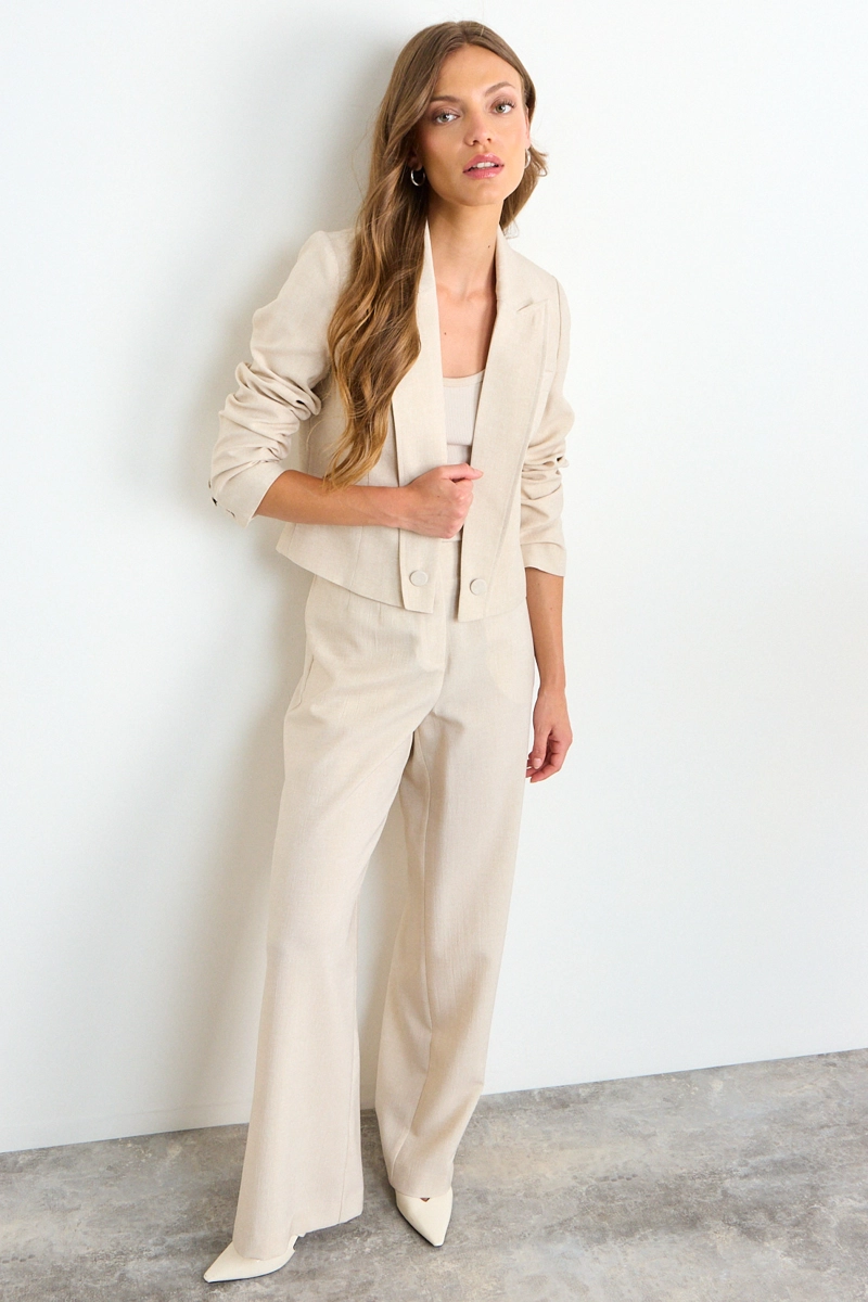 BLAZER LISO BEIGE MUJER IO - 5