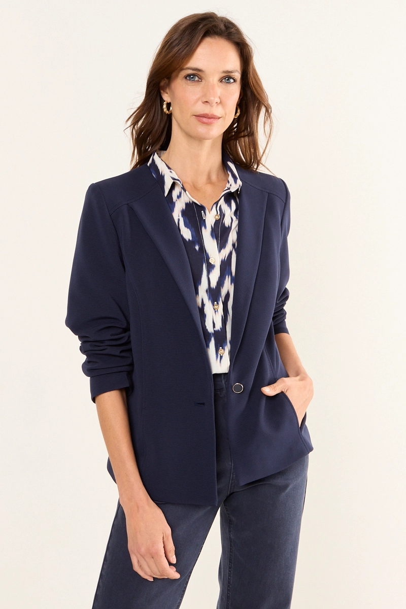 BLAZER ABOTONADO AZUL MUJER MAGRIFFE - 1