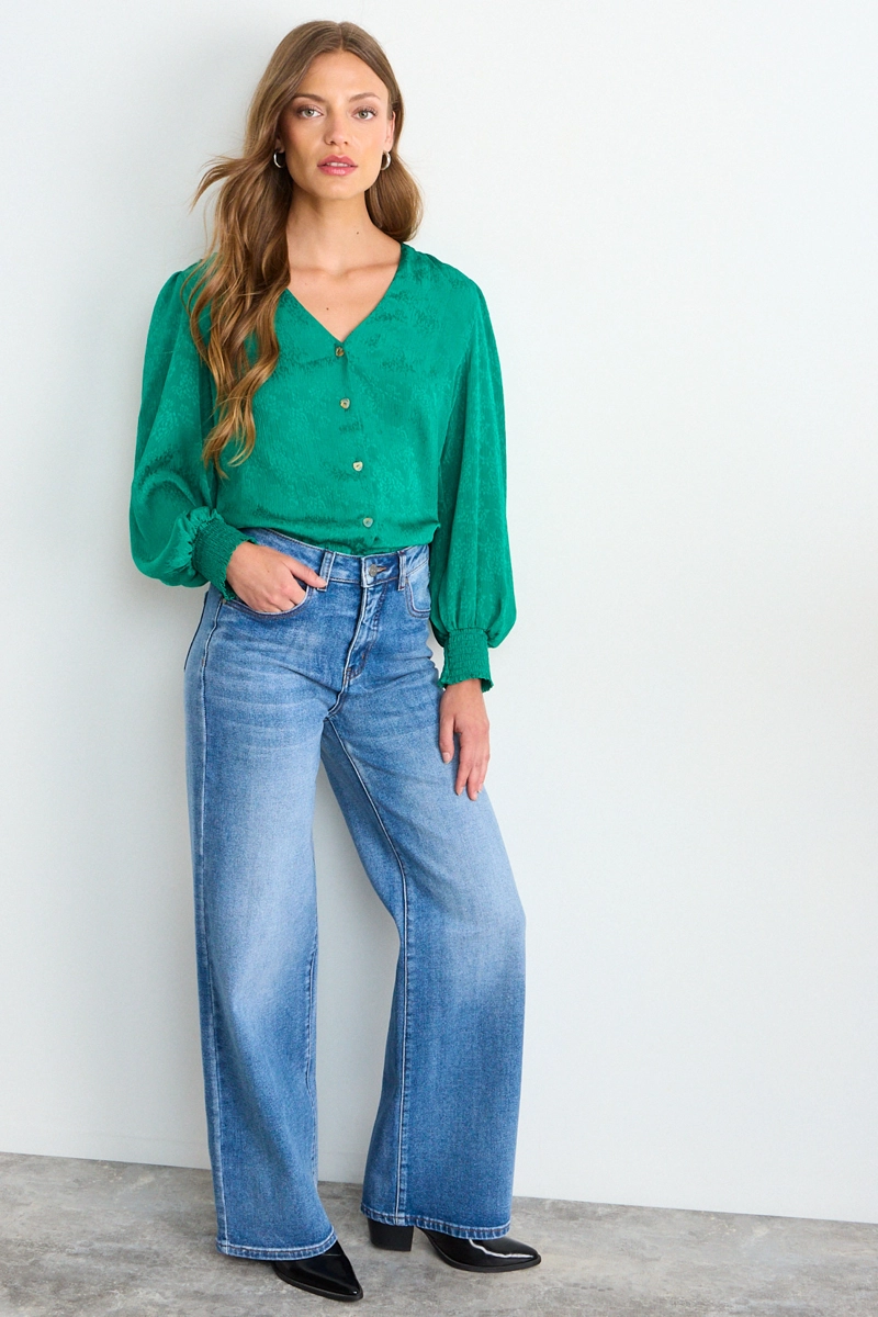 BLUSA LISA VERDE OLIVA MUJER IO - 4