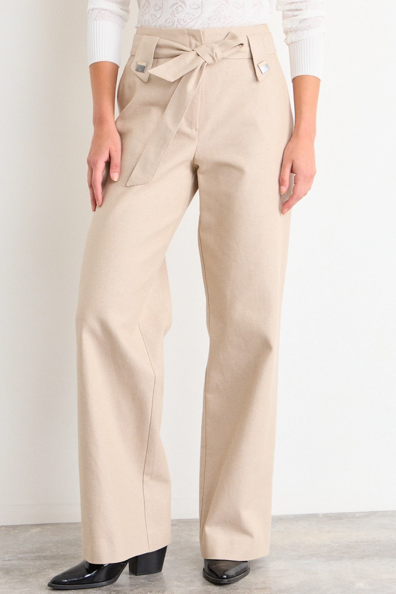 PANTALON LISO BEIGE MUJER IO - 2