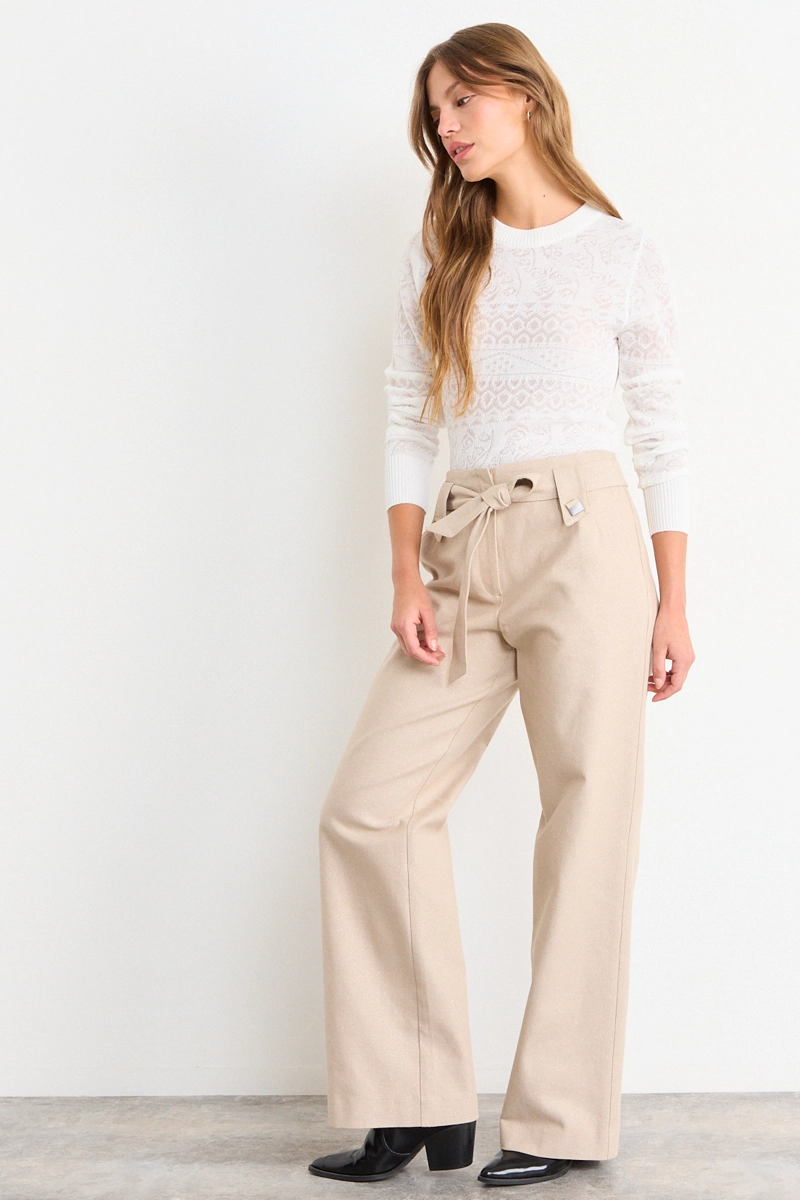 PANTALON LISO BEIGE MUJER IO - 5