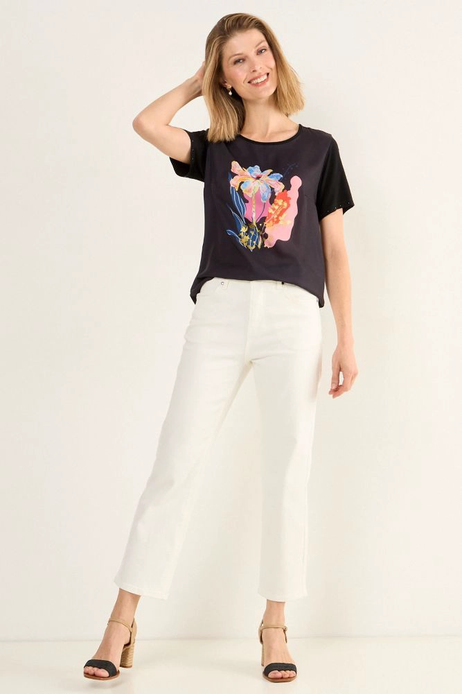 POLERA ESTAMPADA NEGRO MUJER MAGRIFFE - 4