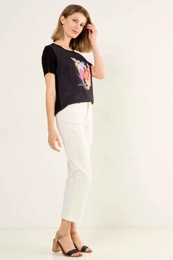 POLERA ESTAMPADA NEGRO MUJER MAGRIFFE - 5