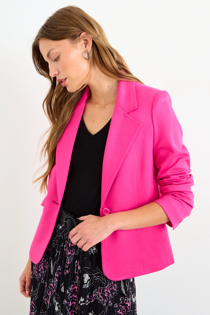 BLAZER LISO FUCSIA MUJER IO - 1
