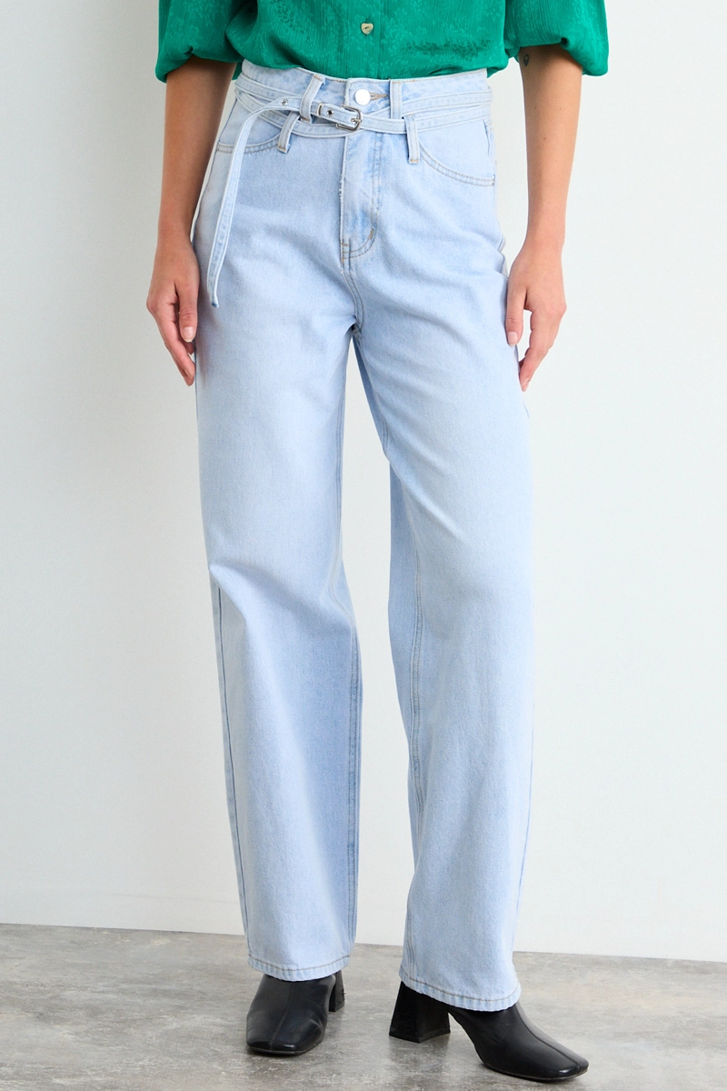 JEANS LISO CELESTE MUJER IO - 2
