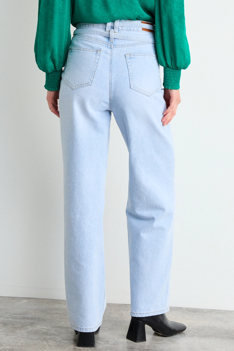 JEANS LISO CELESTE MUJER IO - 5