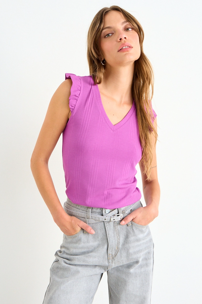 POLERA LISA MORADO MUJER IO - 1