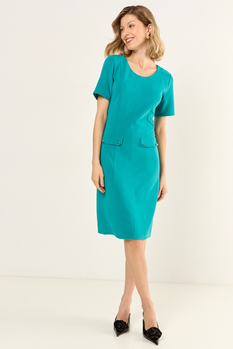 VESTIDO TIPO JUMPER VERDE MUJER MAGRIFFE - 4