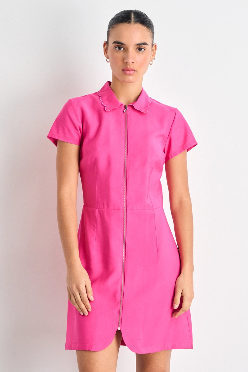 VESTIDO CORTO FUCSIA MUJER IO - 1