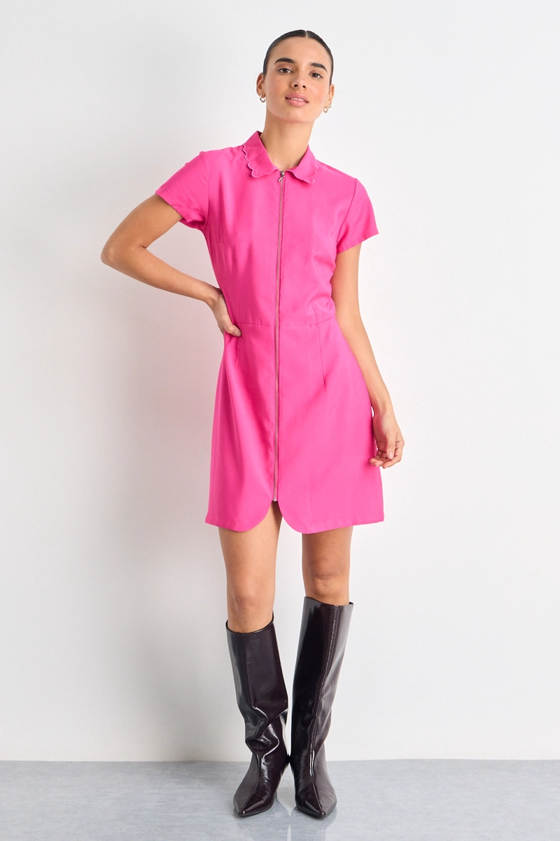 VESTIDO CORTO FUCSIA MUJER IO - 5