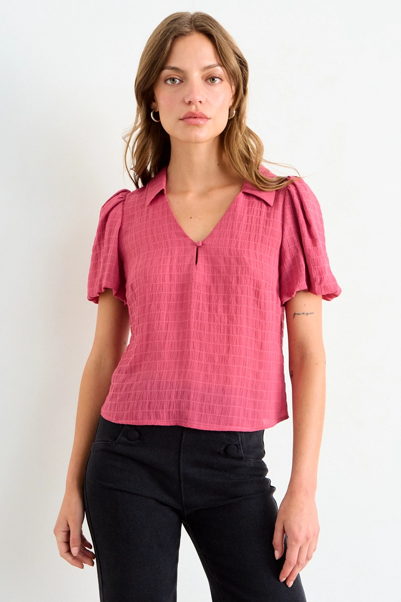 BLUSA LISA FUCSIA MUJER IO - 1