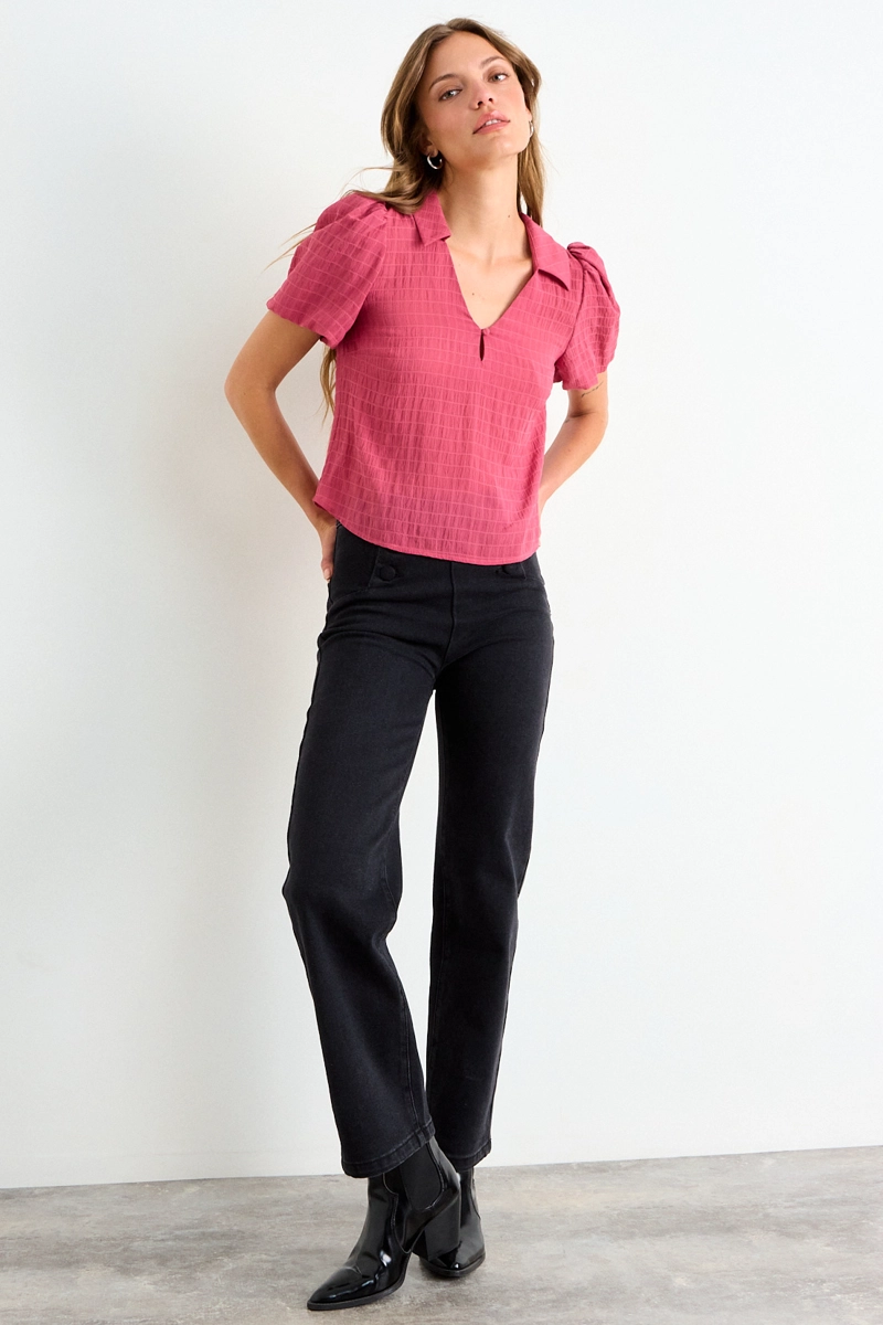 BLUSA LISA FUCSIA MUJER IO - 4