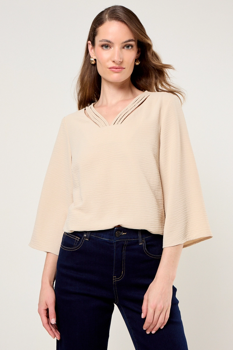 BLUSA LISA BEIGE MUJER MAGRIFFE - 1