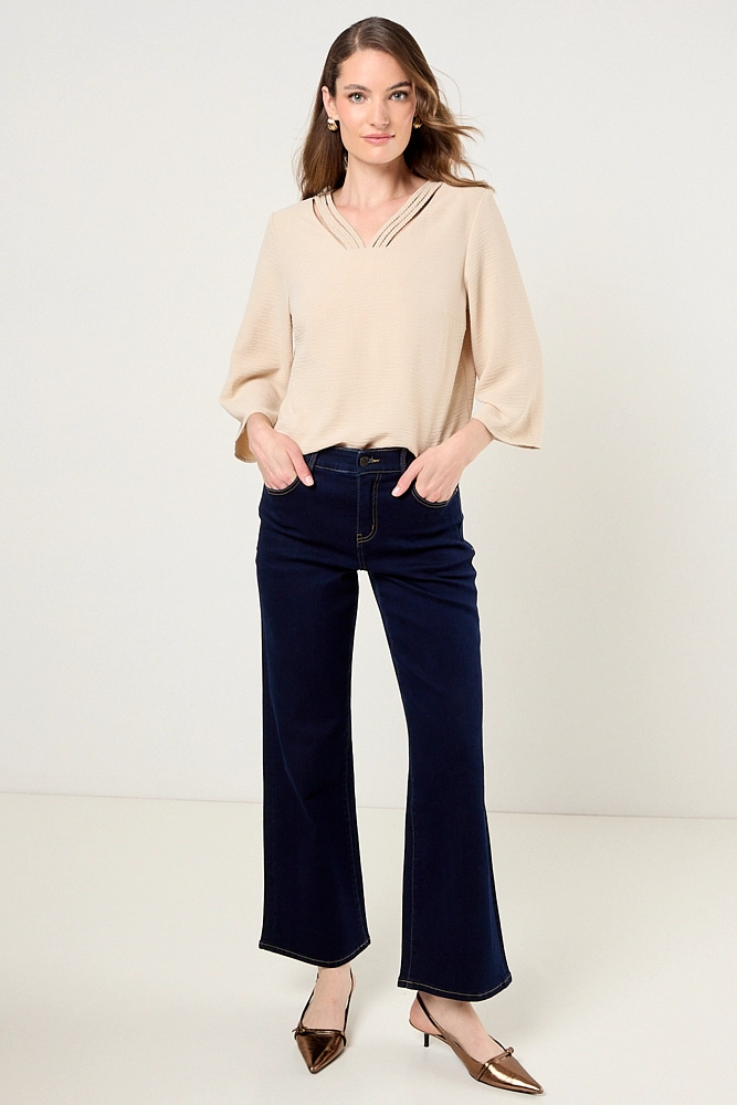 BLUSA LISA BEIGE MUJER MAGRIFFE - 4