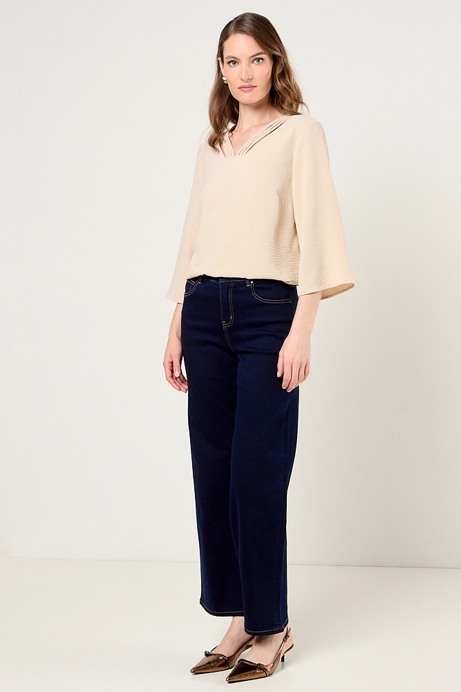 BLUSA LISA BEIGE MUJER MAGRIFFE - 5