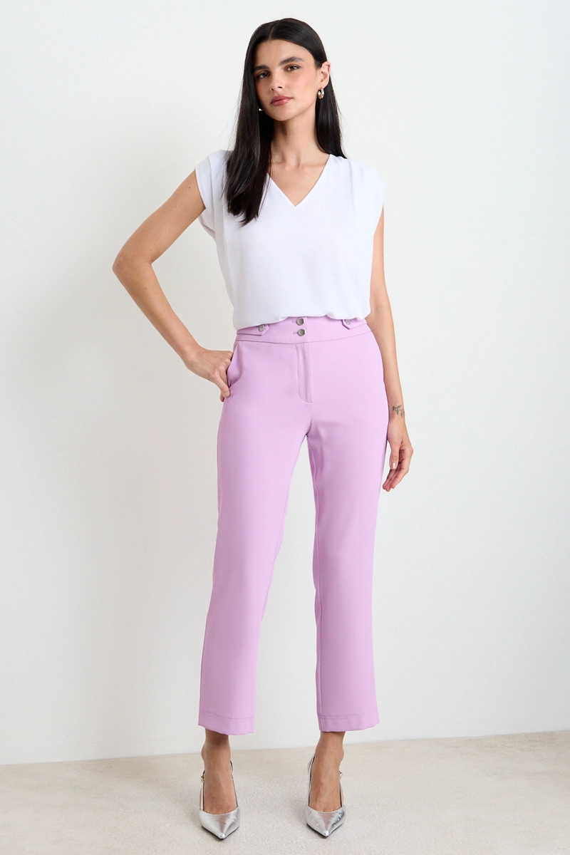 PANTALON LISO MORADO MUJER ASH - 1