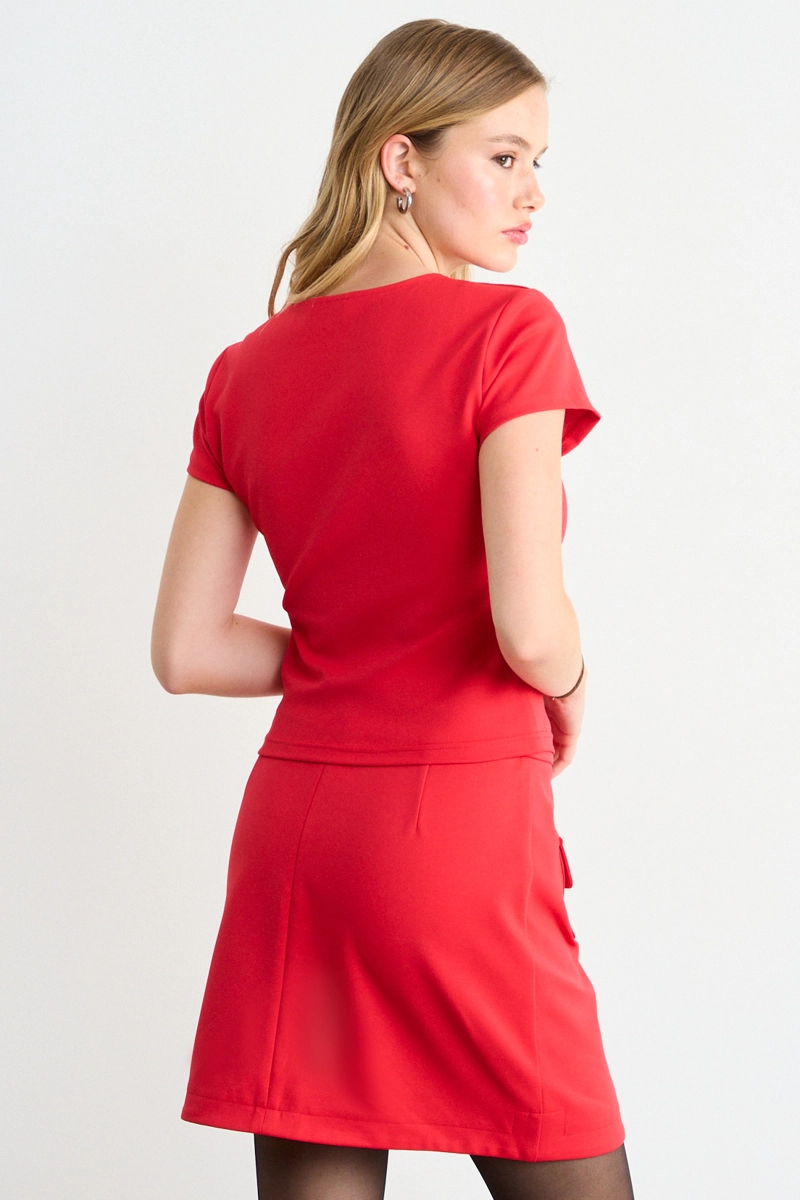 BLUSA LISA ROJO MUJER IO - 3