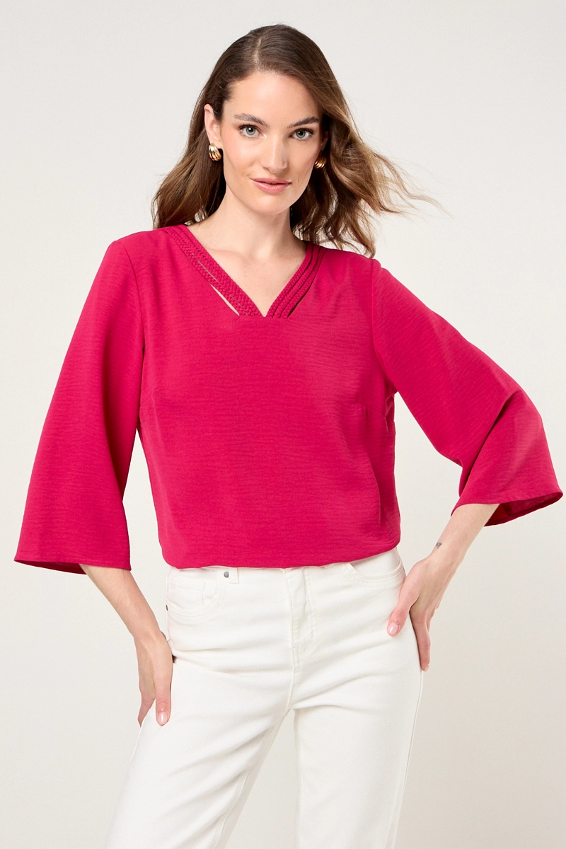 BLUSA LISA FUCSIA MUJER MAGRIFFE - 1