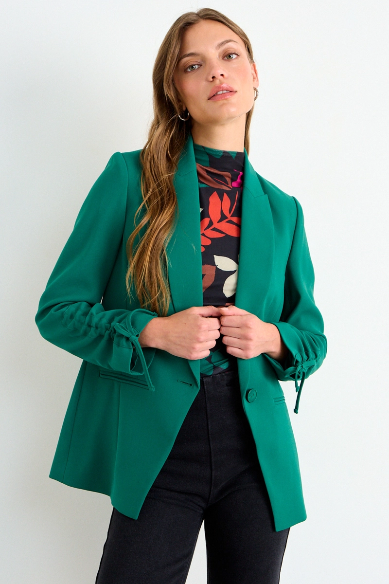 BLAZER LISO VERDE ESMERALDA MUJER IO - 1