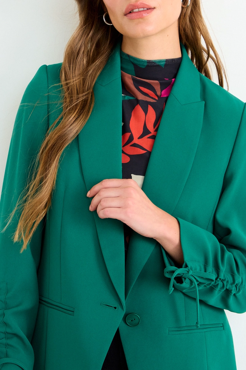 BLAZER LISO VERDE ESMERALDA MUJER IO - 2