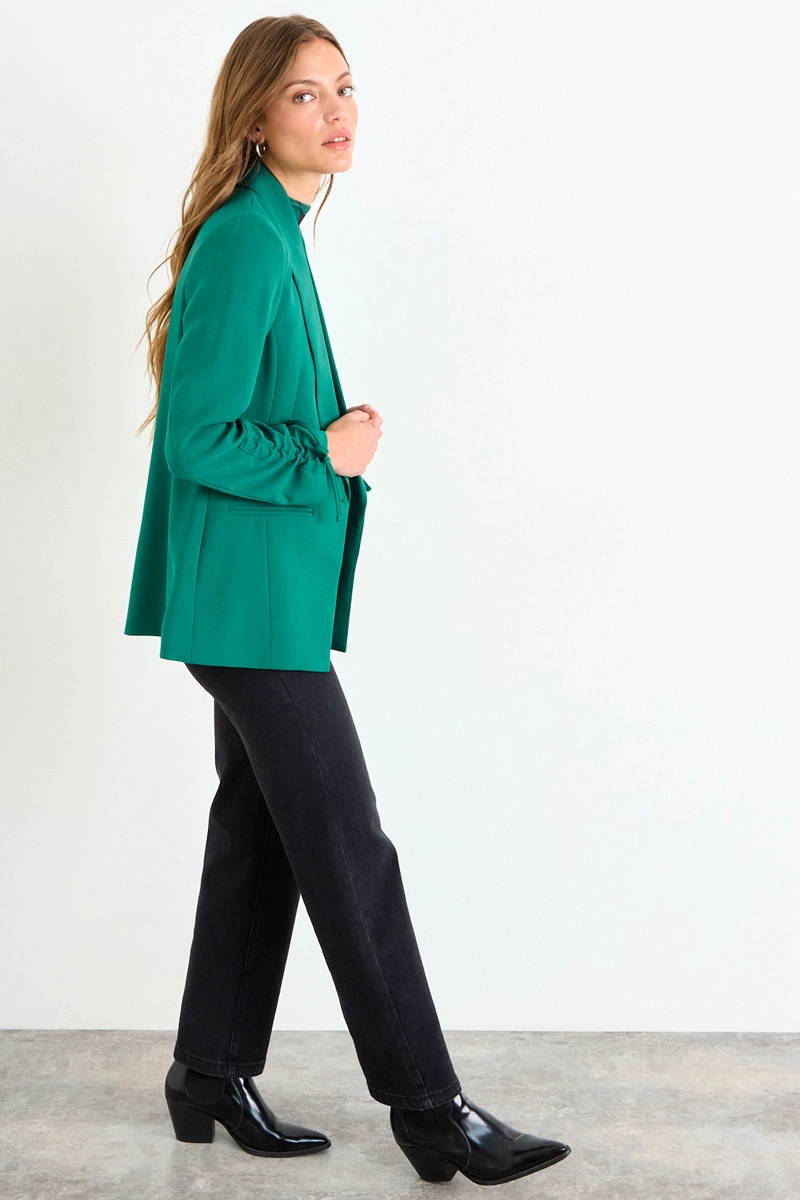BLAZER LISO VERDE ESMERALDA MUJER IO - 4
