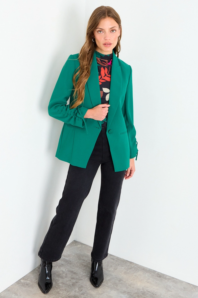 BLAZER LISO VERDE ESMERALDA MUJER IO - 5