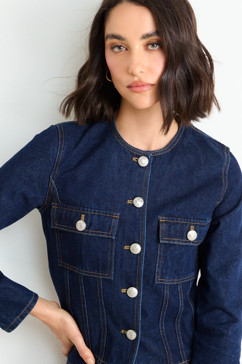 CASACA LISA AZUL MUJER ASH - 1