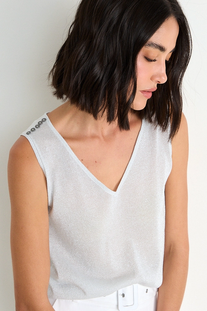 POLERA TEJIDA CRUDO MUJER ASH - 2