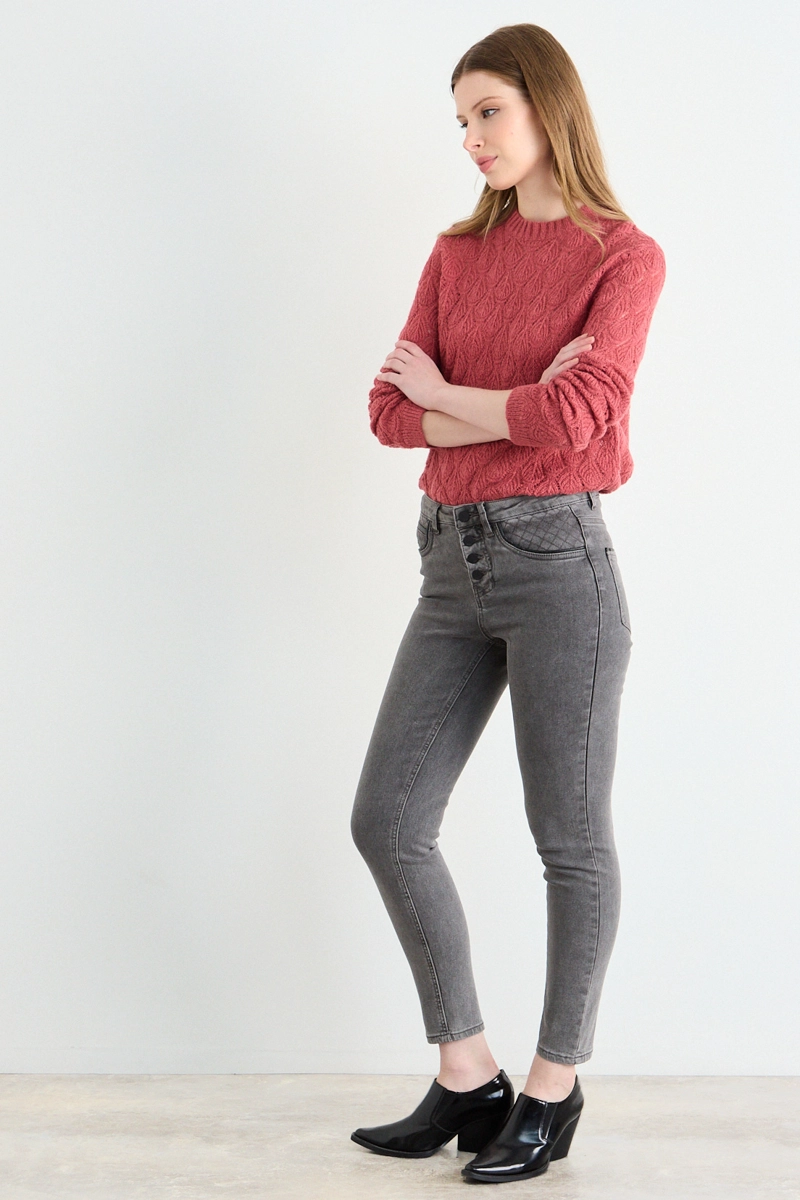 SWEATER CALADO NARANJO MUJER ASH - 5