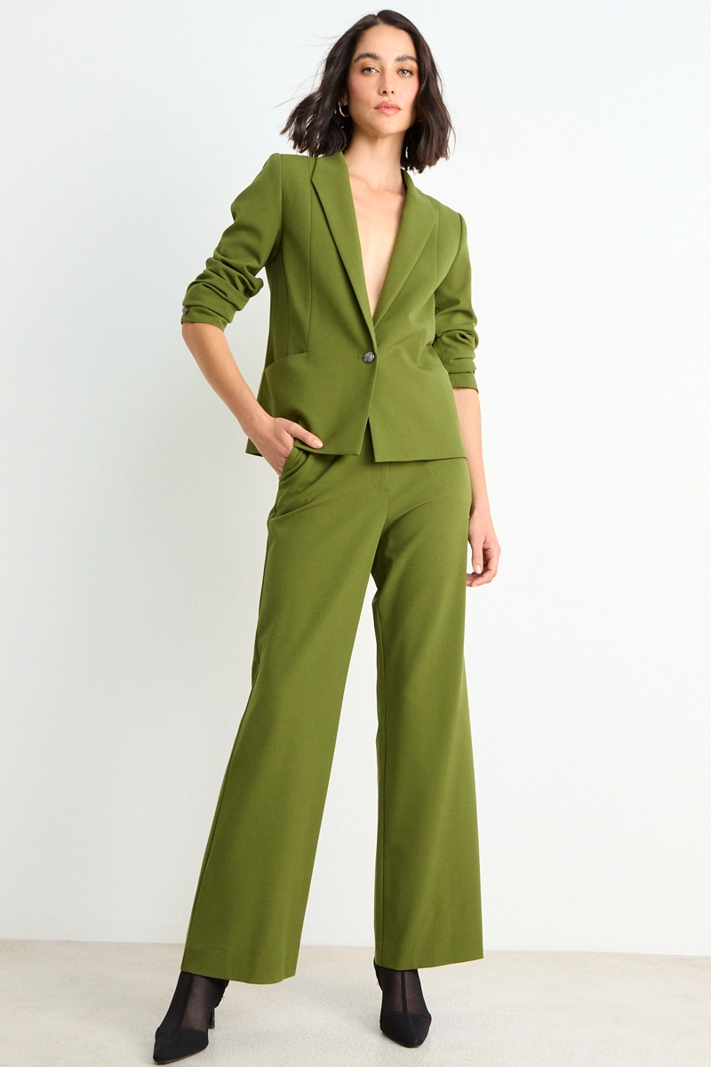 BLAZER LISO VERDE MUJER ASH - 4