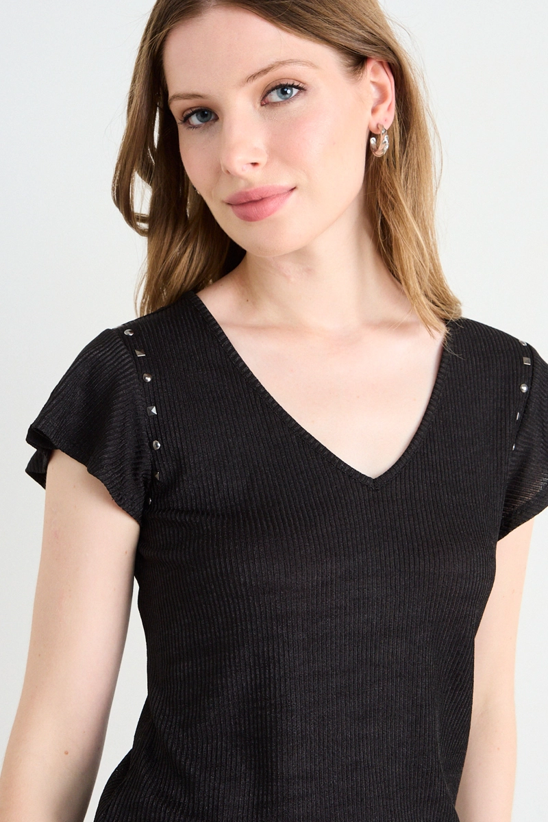 POLERA LISA NEGRO MUJER ASH - 2