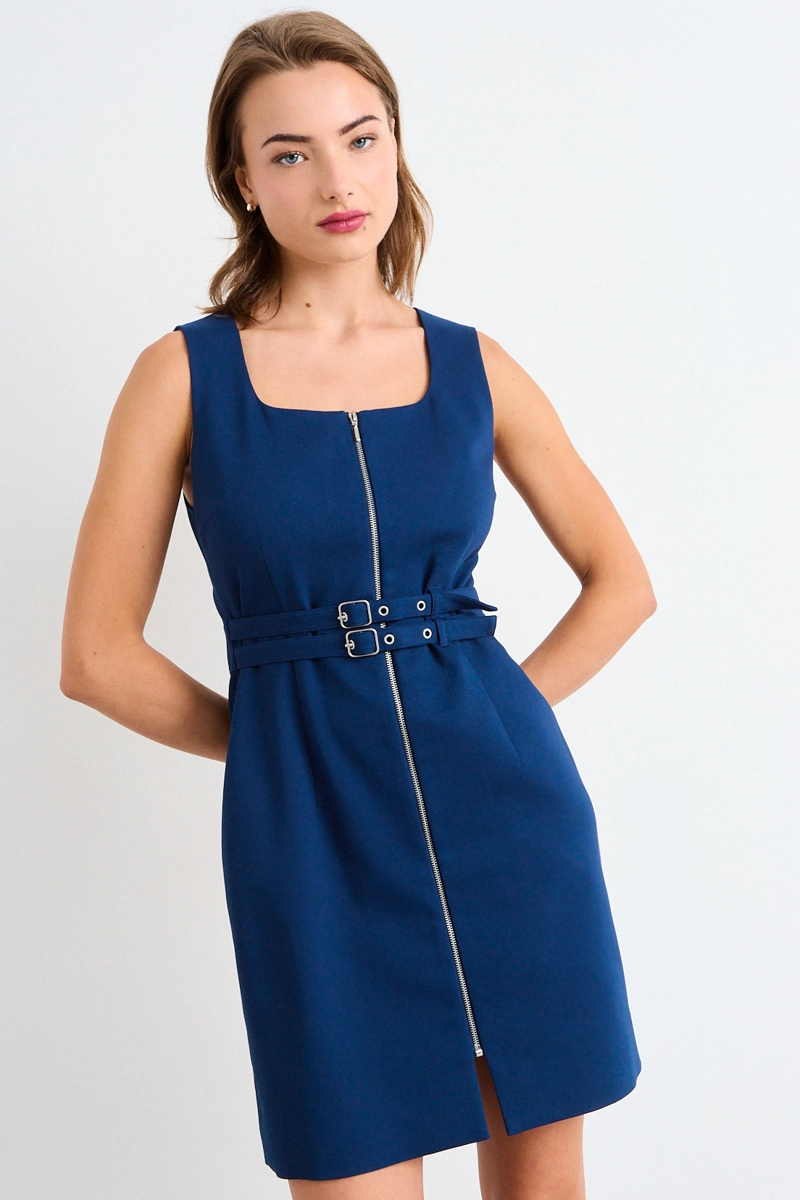 VESTIDO TIPO JUMPER SIN MANGAS AZUL MUJER ASH - 1