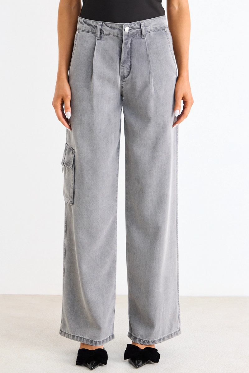 JEANS CARGO GRIS MUJER ASH - 2