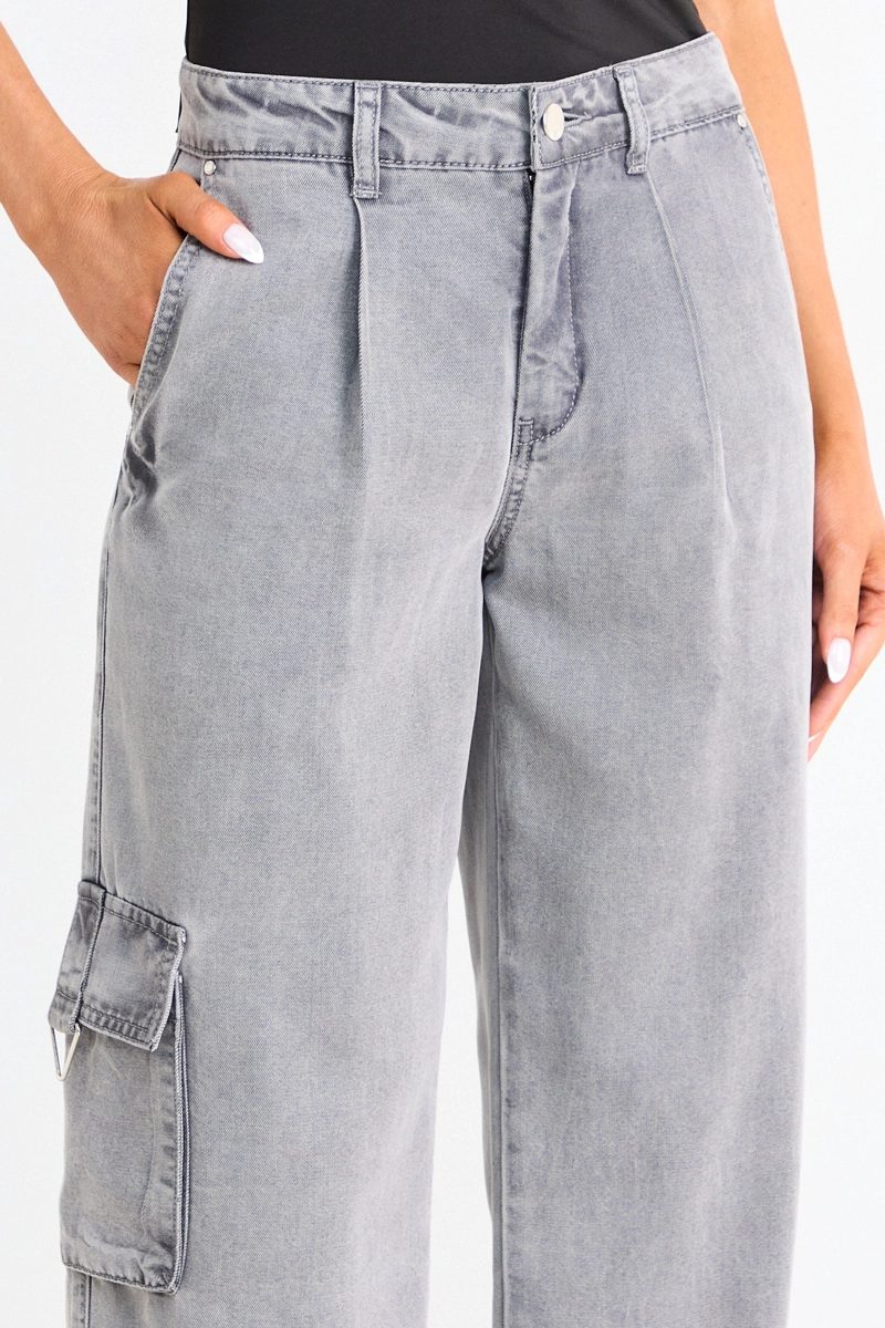 JEANS CARGO GRIS MUJER ASH - 3