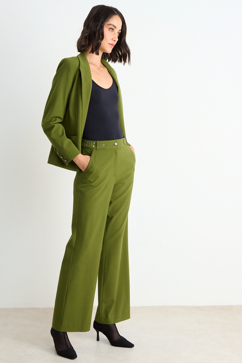 PANTALON LISO VERDE MUJER ASH - 5