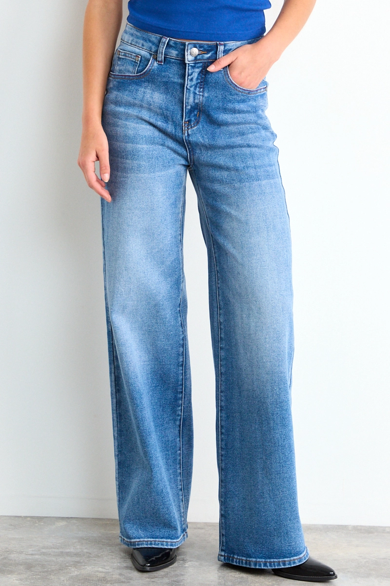 JEANS LISO CELESTE MUJER IO - 2