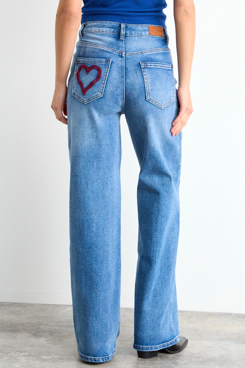 JEANS LISO CELESTE MUJER IO - 4