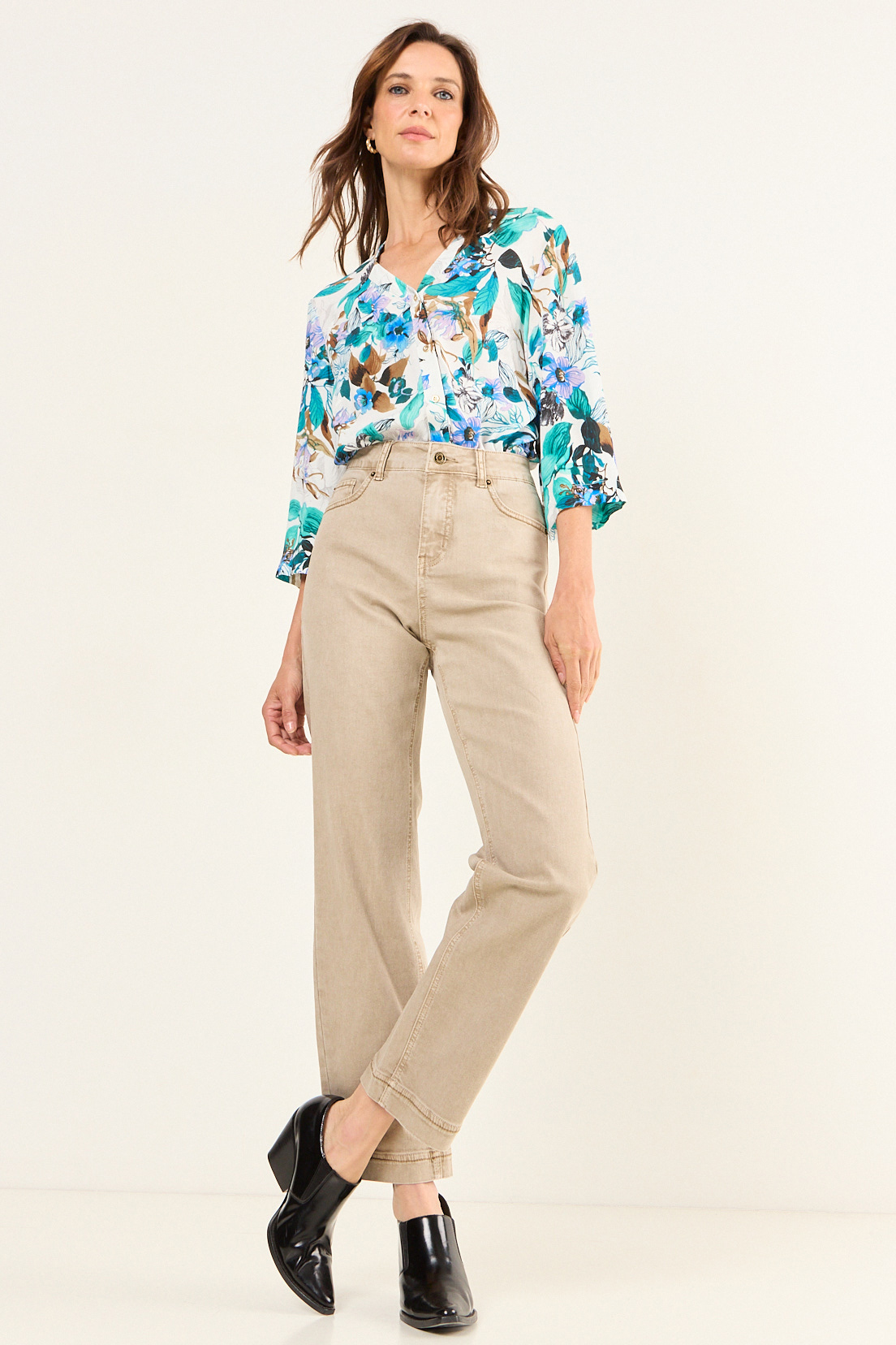 JEANS LISO BEIGE MUJER MAGRIFFE - 1