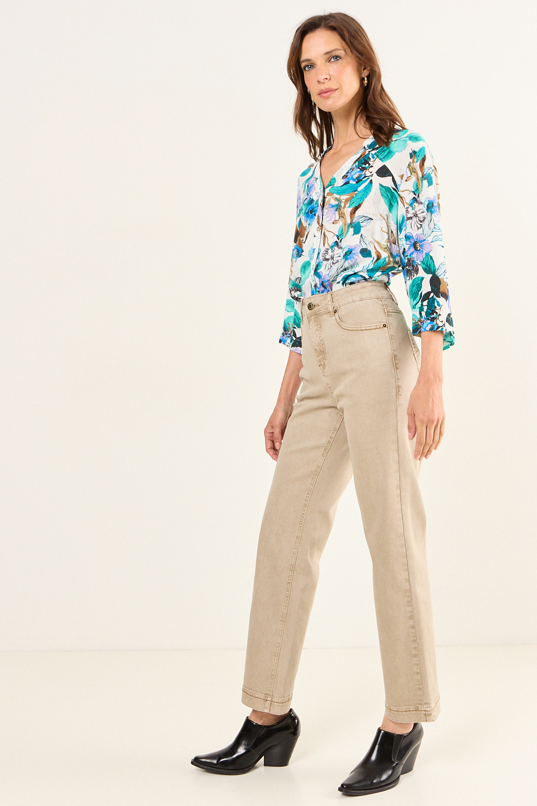JEANS LISO BEIGE MUJER MAGRIFFE - 5
